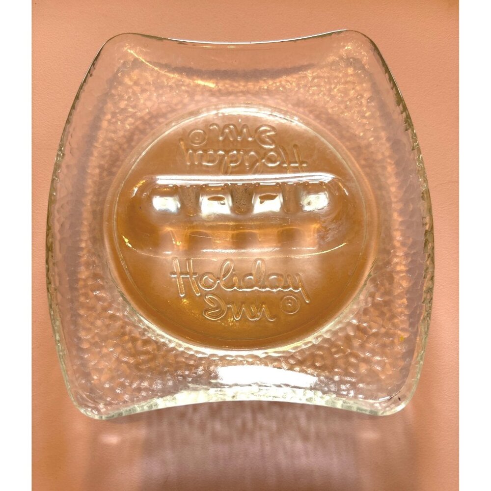 Vtg Advertising Holiday Inn Logo Hotel, Motel Ashtray MCM Glass Collectible 70s